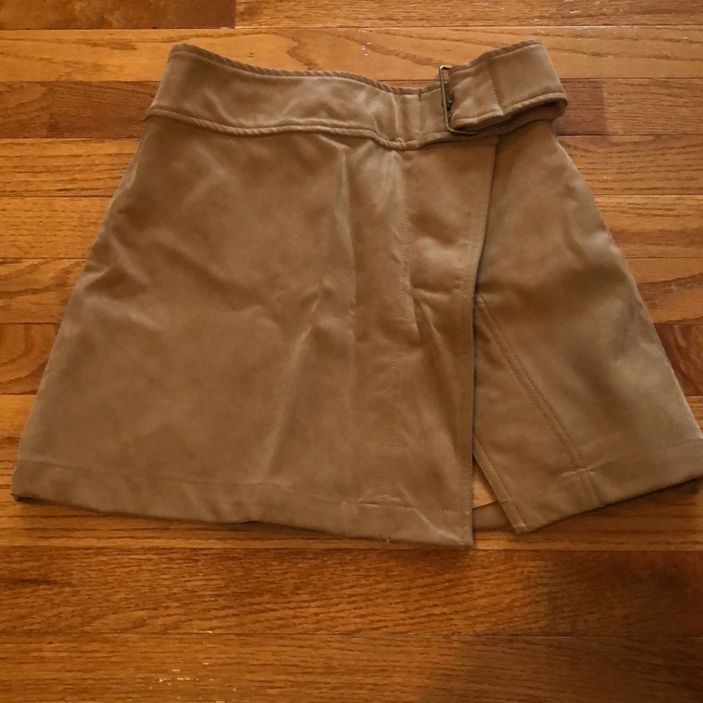 NWOT free people tan suede skirt